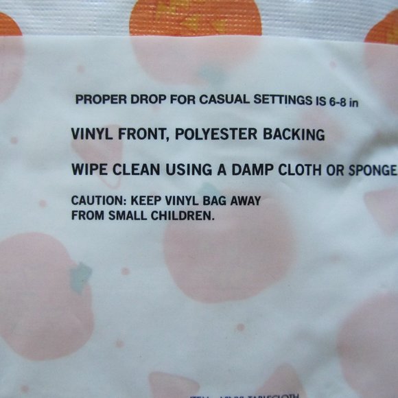 New Totally Ghoul Pumpkin Motif Thanksgiving Oblong Vinyl Tablecloth 52” x 90” - Picture 6 of 7